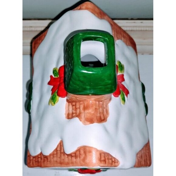 Ceramic Christmas House Candle Holder 7" x 5" Christmas Village w Original Box - Picture 6 of 8